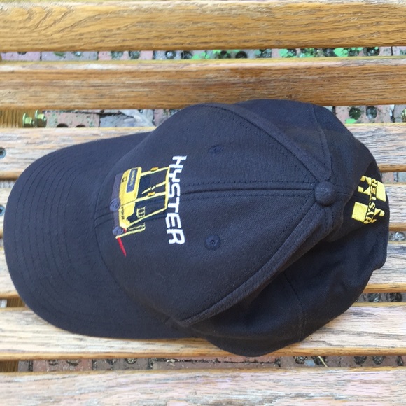 Hyster forklifts hat 6 panel faded Black SnapBack baseball style cap - Picture 6 of 12